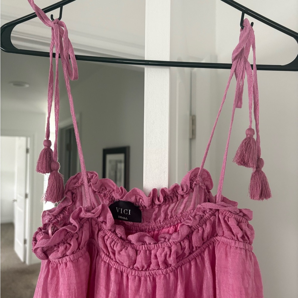 Vici Ruffled Pink Dress - Picture 3 of 5